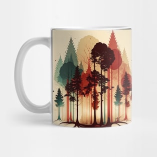 Autumm Forest Minimal Design, Adventure and Hiking Mug
